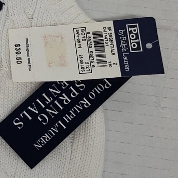 Polo by Ralph Lauren Y2K Sweater Vest 100 % Cotton Boys 2 T White with Logo NWT - Picture 10 of 10